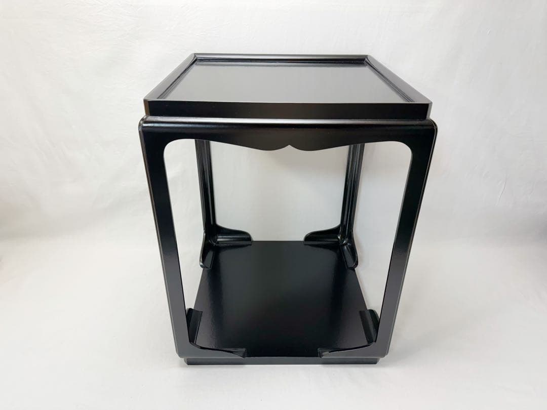 茶道具 平安 伊藤表正造 高麗卓 木製 黒一閑 宗旦好写 共箱