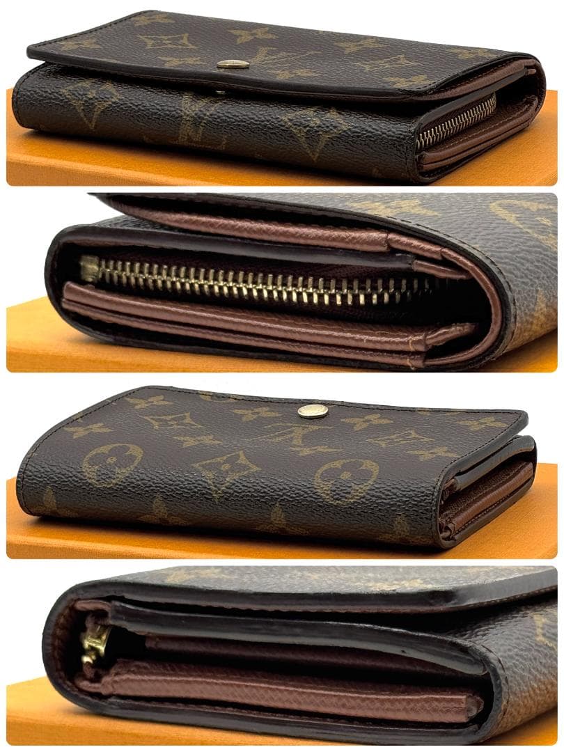 極上 ルイヴィトン モノグラム ポルトフォイユ トレゾール 折り財布 A432