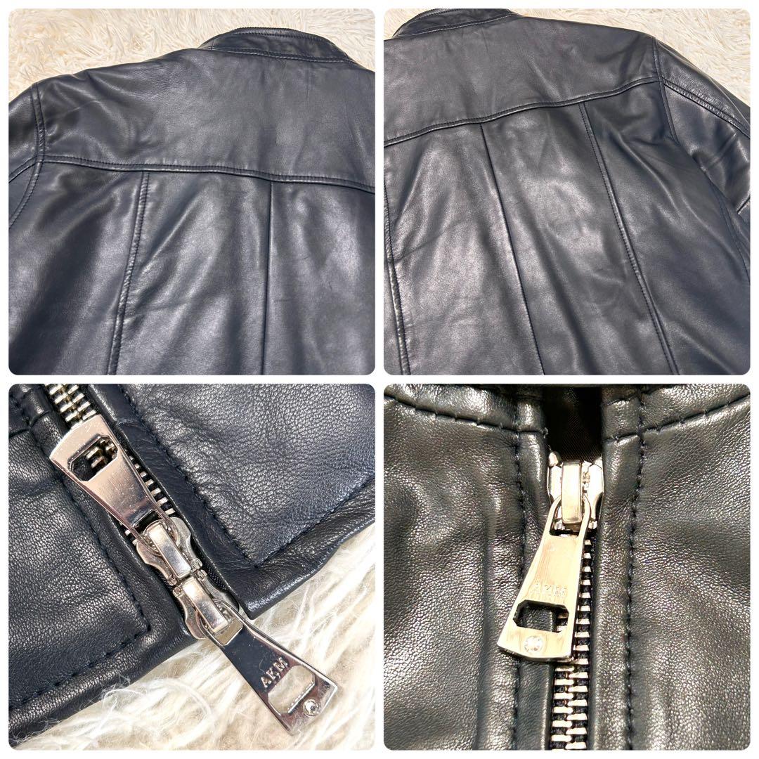 ✨美品✨AKM レザー　シングルライダースジャケット黒XL