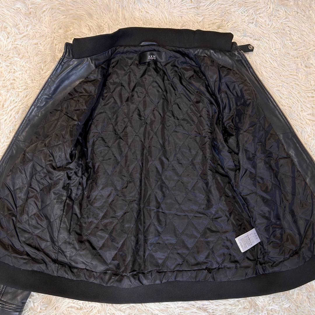✨美品✨AKM レザー　シングルライダースジャケット黒XL