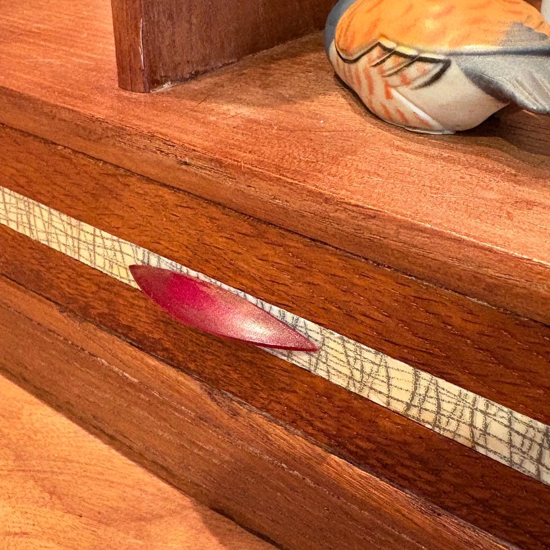 「欅無垢材 真鍮鋲 ヴィンテージ 卓上本立て 2段引き出し付き」