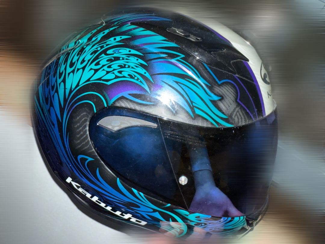 オージーケーカブト フルフェイス KAMUI3 ETERNO ブラックブルー