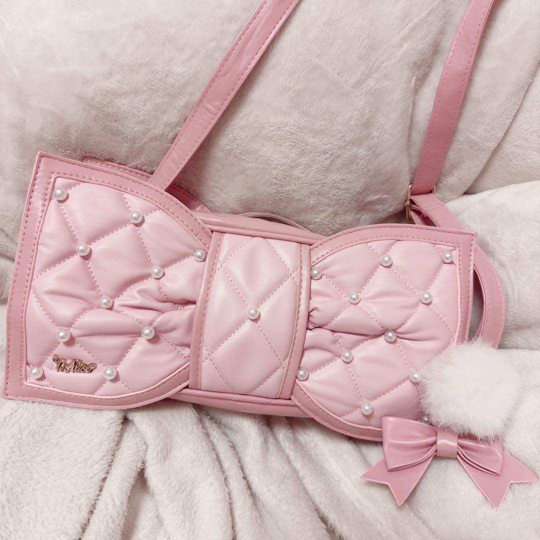 【ToAlice】パールキルティングビッグリボンバッグ