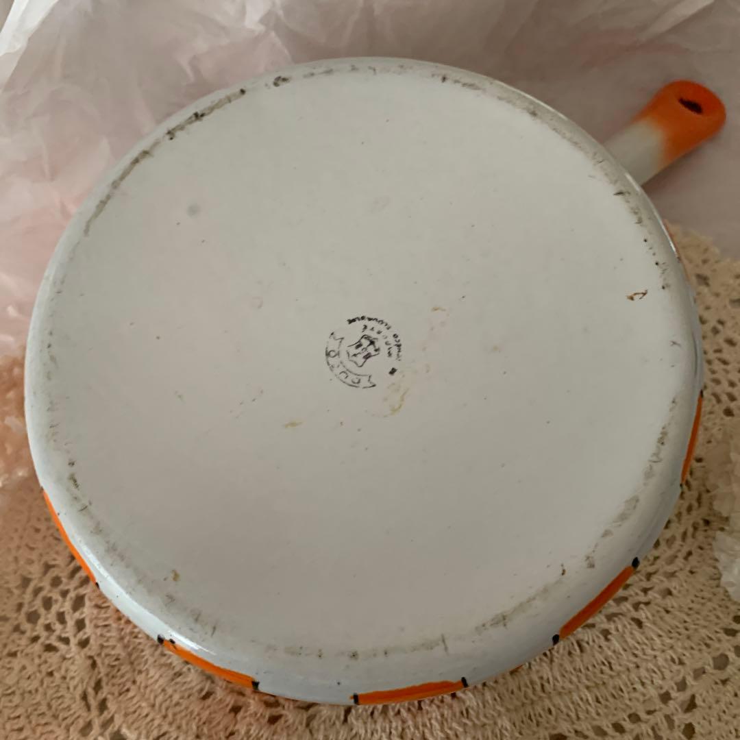 【sale】フランス　アンティーク 1920年代⋈琺瑯鍋　ソースパン　ミルクパン