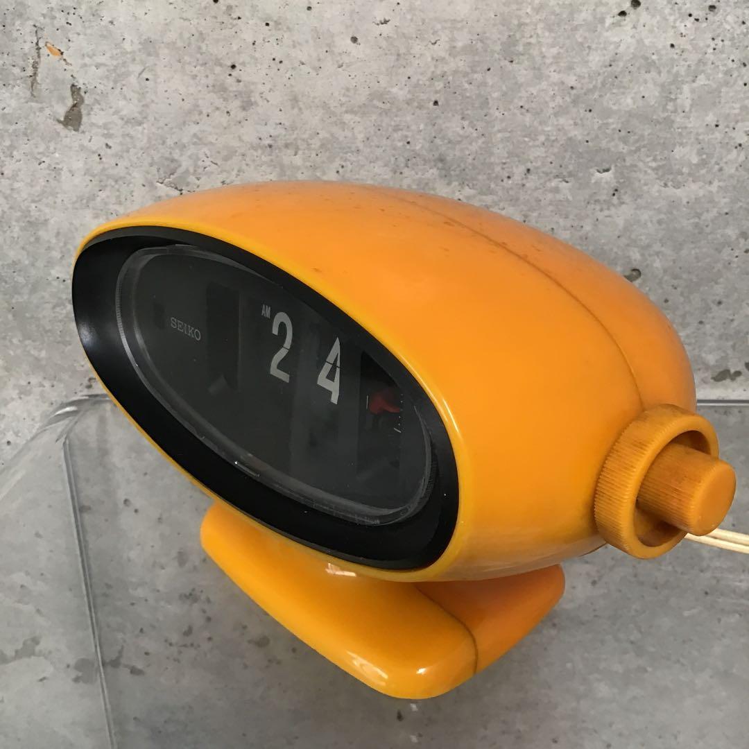 セイコー社 パタパタ時計 オーバルデザイン 昭和レトロ スペースエイジ