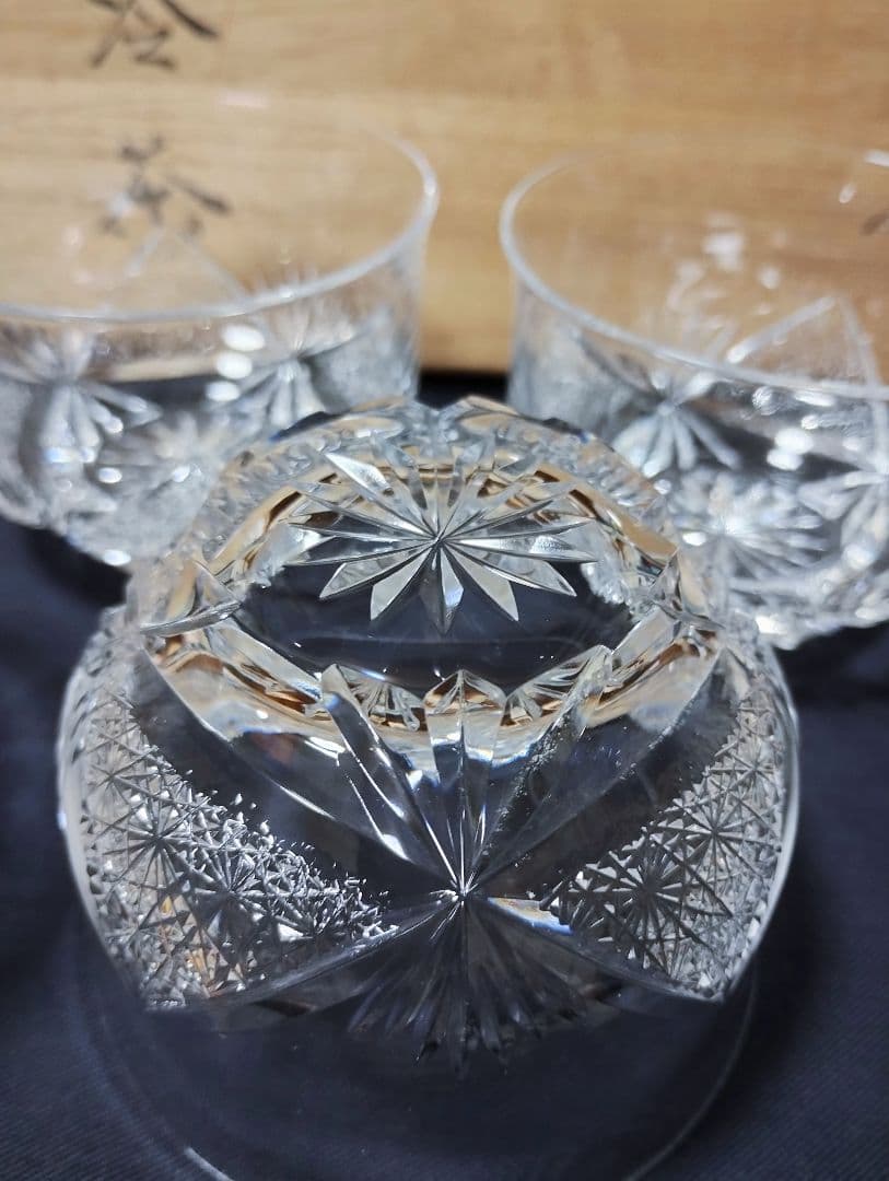 伝統工芸 江戸切子 冷茶 グラス 冷茶碗 黒川昭男 5客