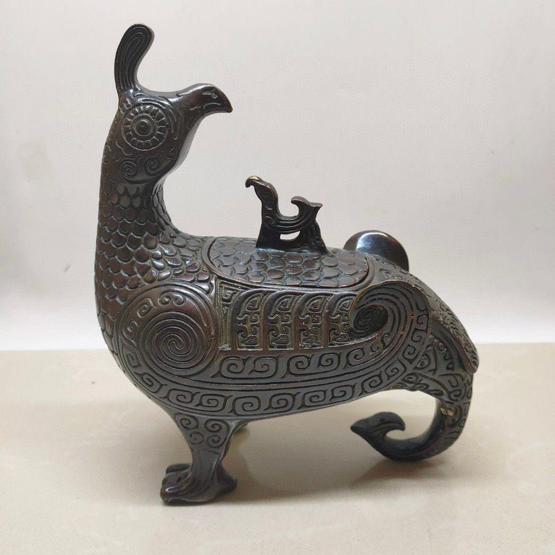銅器 鳥尊 酒器 装飾品 現代工芸品美術品 置物