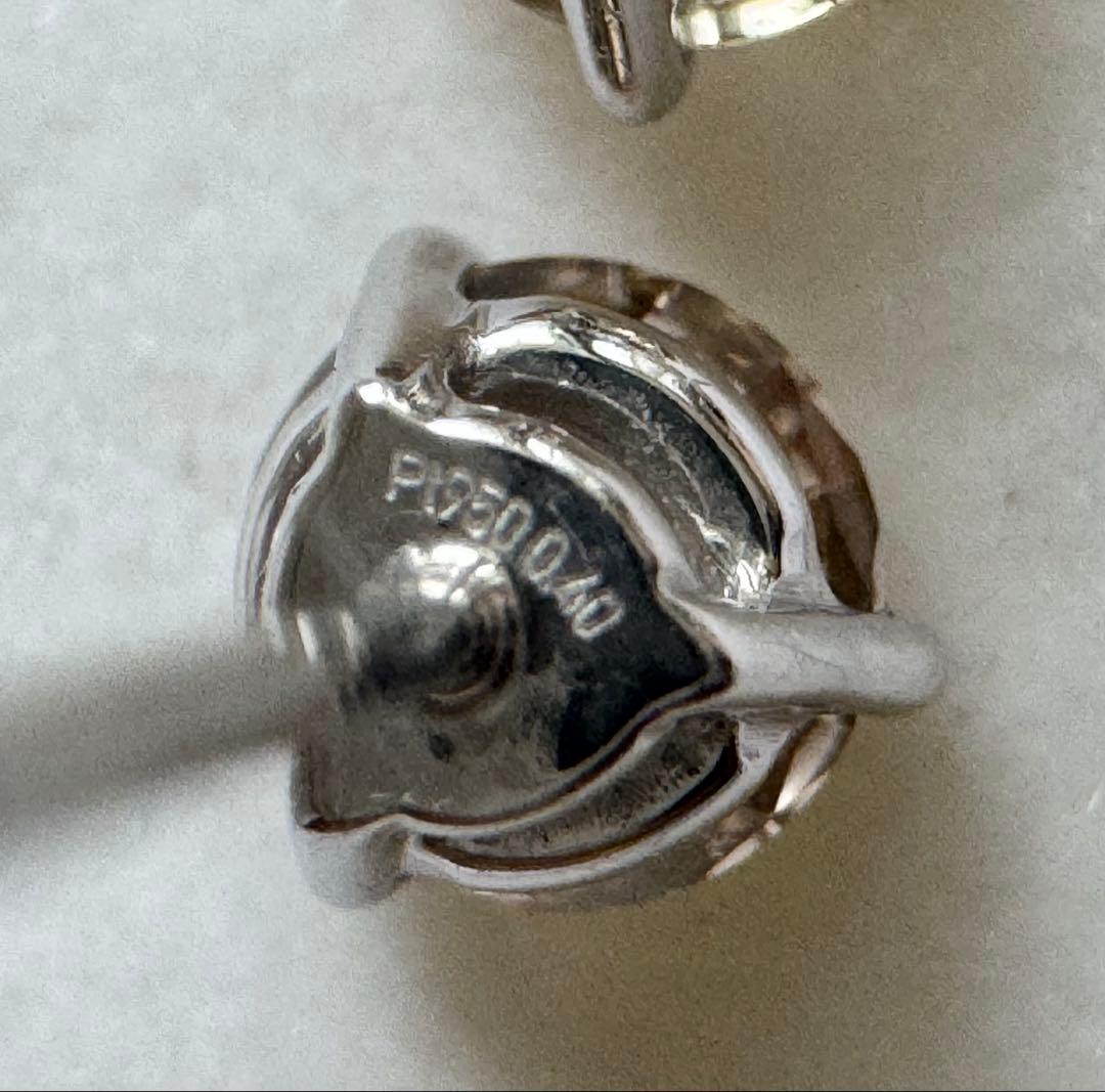 最終価格‼️ GSTV プラチナ　ブラウンダイヤモンド 0.8ct 3本爪 ピアス