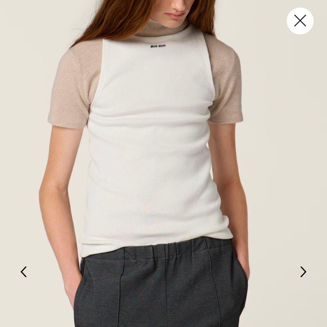 MIUMIU ミュウミュウ 2025 新作　コットンニット　トップス　36 美品