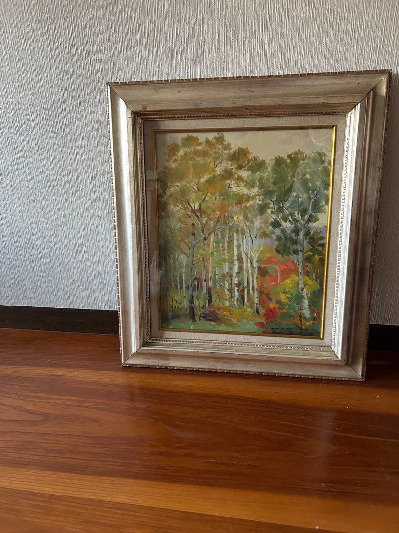 【真作保証‼️】額縁付き松村隆衛 赤城の秋　アート　アンティーク　絵画　美術品