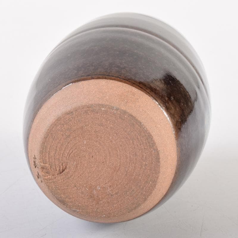 茶道具　京焼　平安喜山造　肩衝茶入　仕覆付　共箱　V　6994