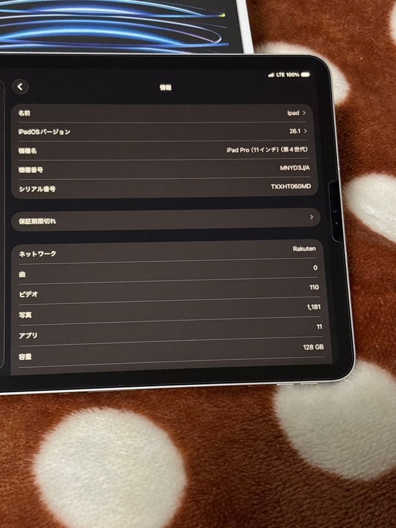 iPad Pro M2(第4世代) 11インチ WiFi+Cellular