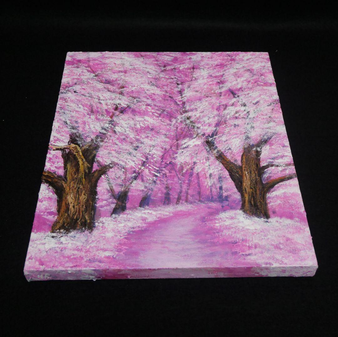 油絵 油彩 油彩画 絵画 絵【春の桜】