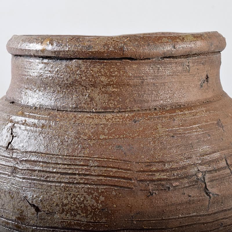 桂又三郎極め　室町初期　古備前　直線文壺水指　龍村光峯　宝雲緞子　MR7914B