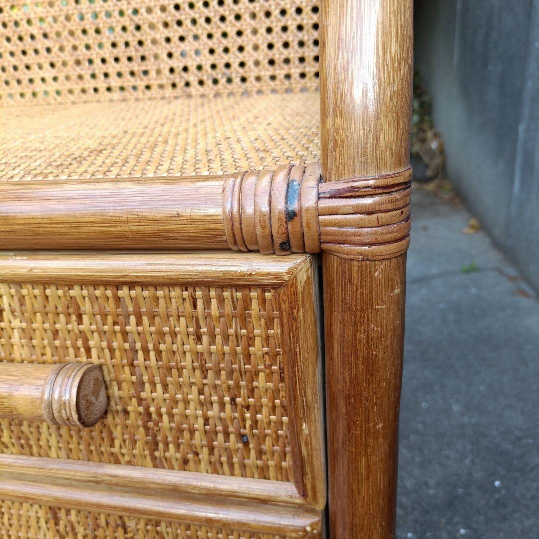 【希少】籐 ラタン チェスト 4段 引き出し10個 アジアン家具 収納タンス