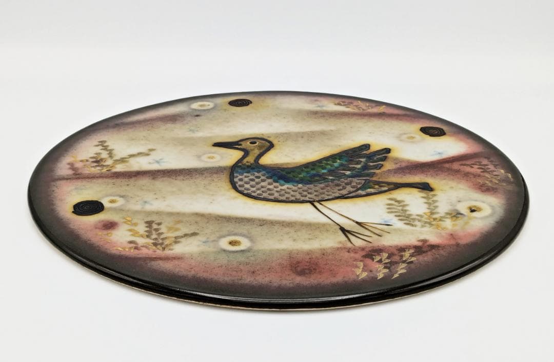 ★未使用美品★伊藤北斗 釉刻色絵陶板夢の風景【20年程前の個展で購入 作家作品】