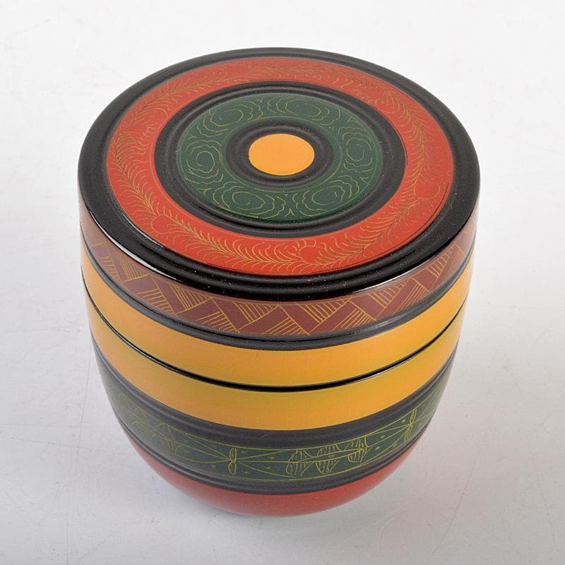 茶道具　山中塗　中村湖彩作　唐物写し　独楽棗　共箱　Ｖ　6294