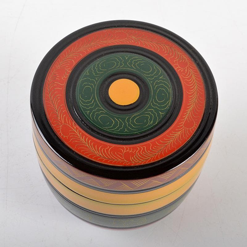 茶道具　山中塗　中村湖彩作　唐物写し　独楽棗　共箱　Ｖ　6294