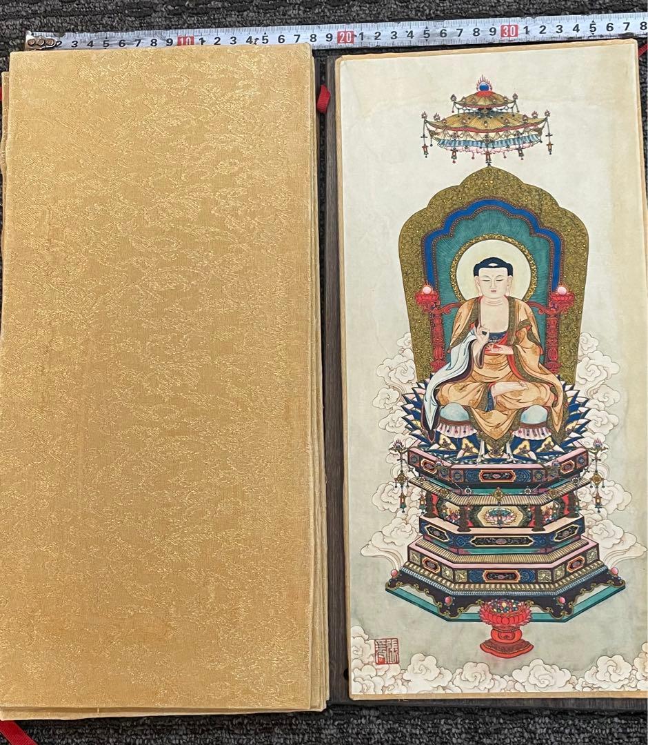 中国古美術・中国名家張大千氏　如来仏像水彩画8枚・板画絵画・書道・民国珍蔵絵画