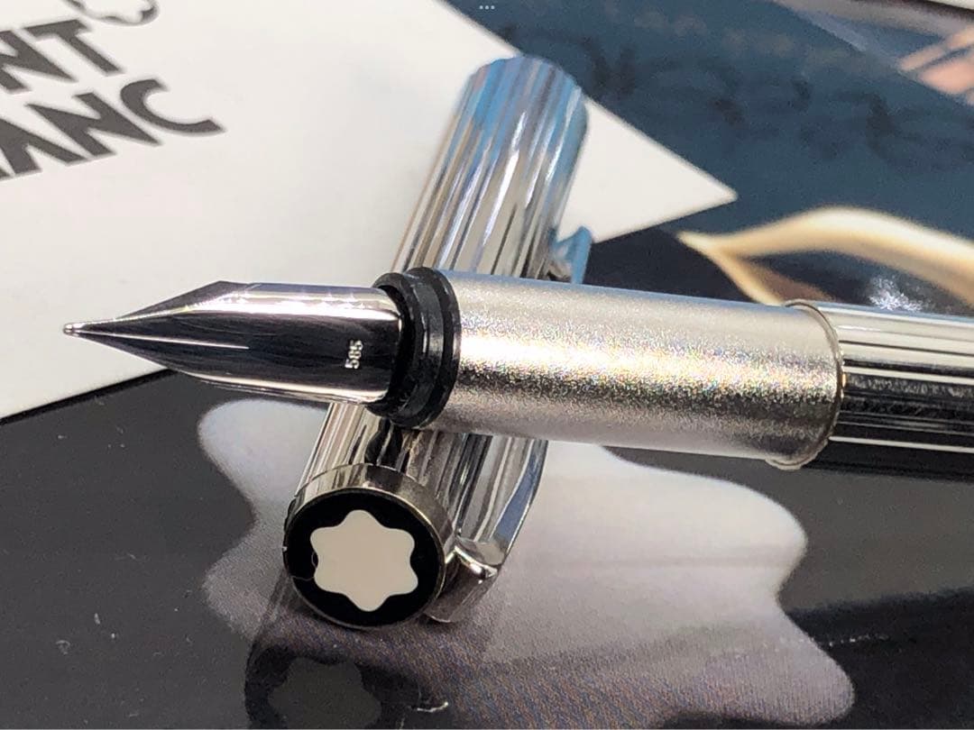 モンブラン　★稀な未使用に近い価値高い金運高き総プラチナ張りノブレスNo1157