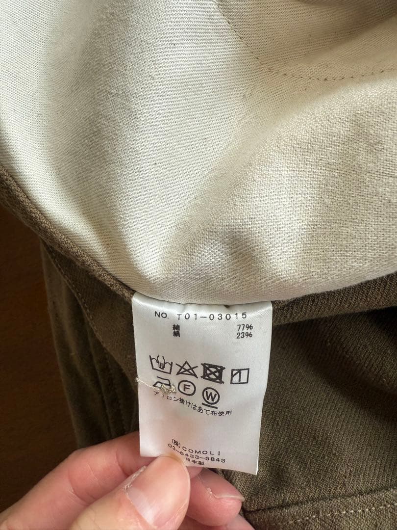 COMOLI コットンシルクオーバーパンツ 1 olive