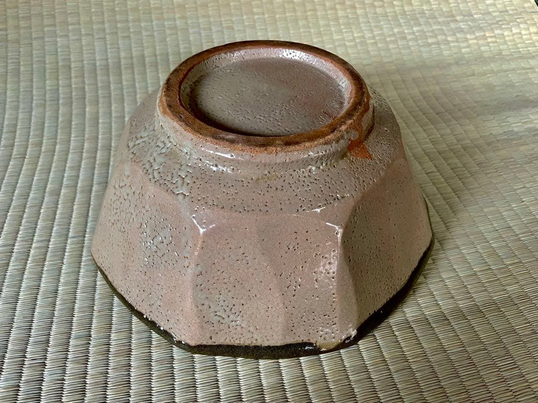 浜田庄司　地掛緑黒面取 大鉢