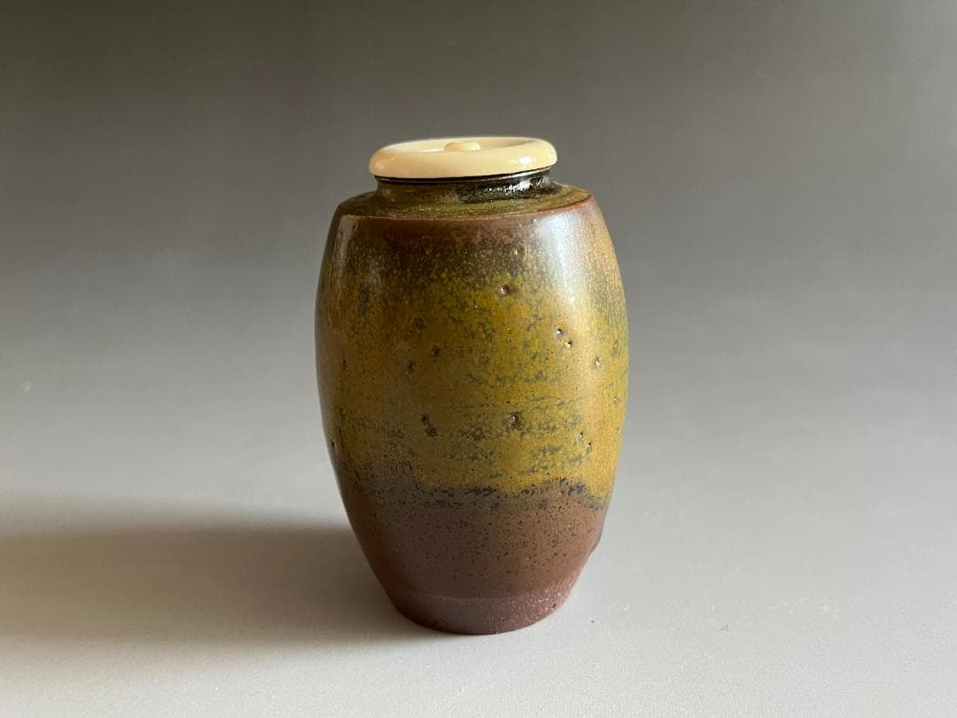 市野信水造　丹波焼　茶入　茶道具