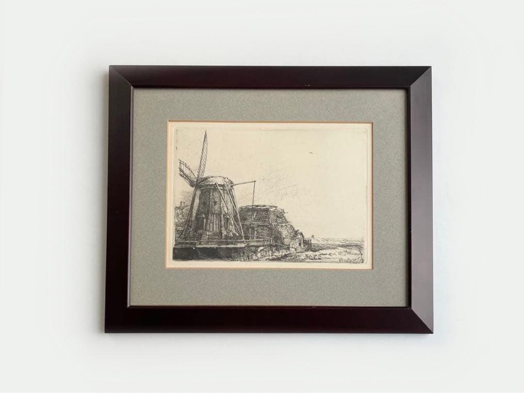 レンブラント・ファン・レイン　風車The windmill 銅版画　エッチング