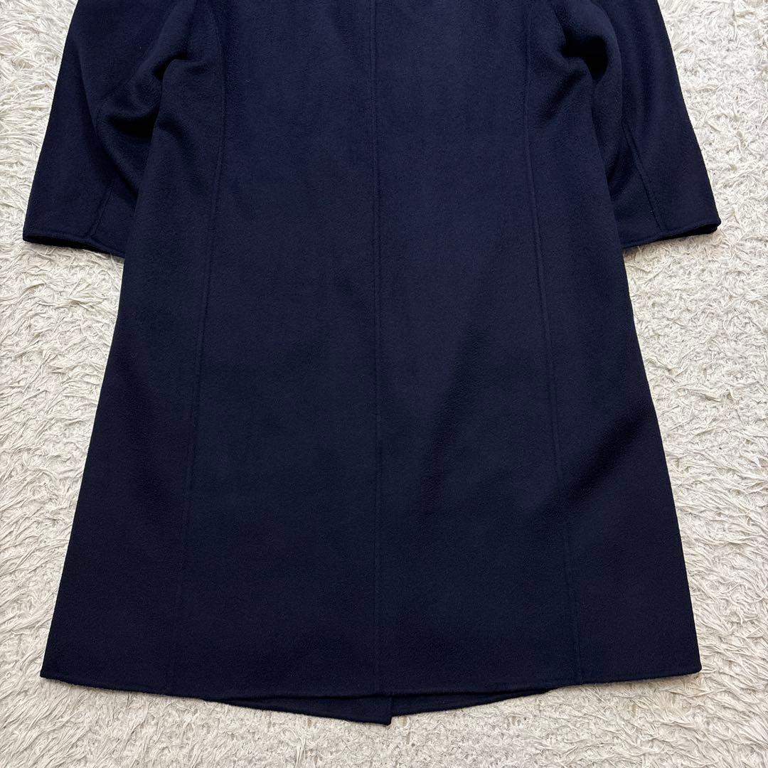 超美品☆未使用級【レリアン】カシミヤ100% 紺　ダブルチェスター　13 XL