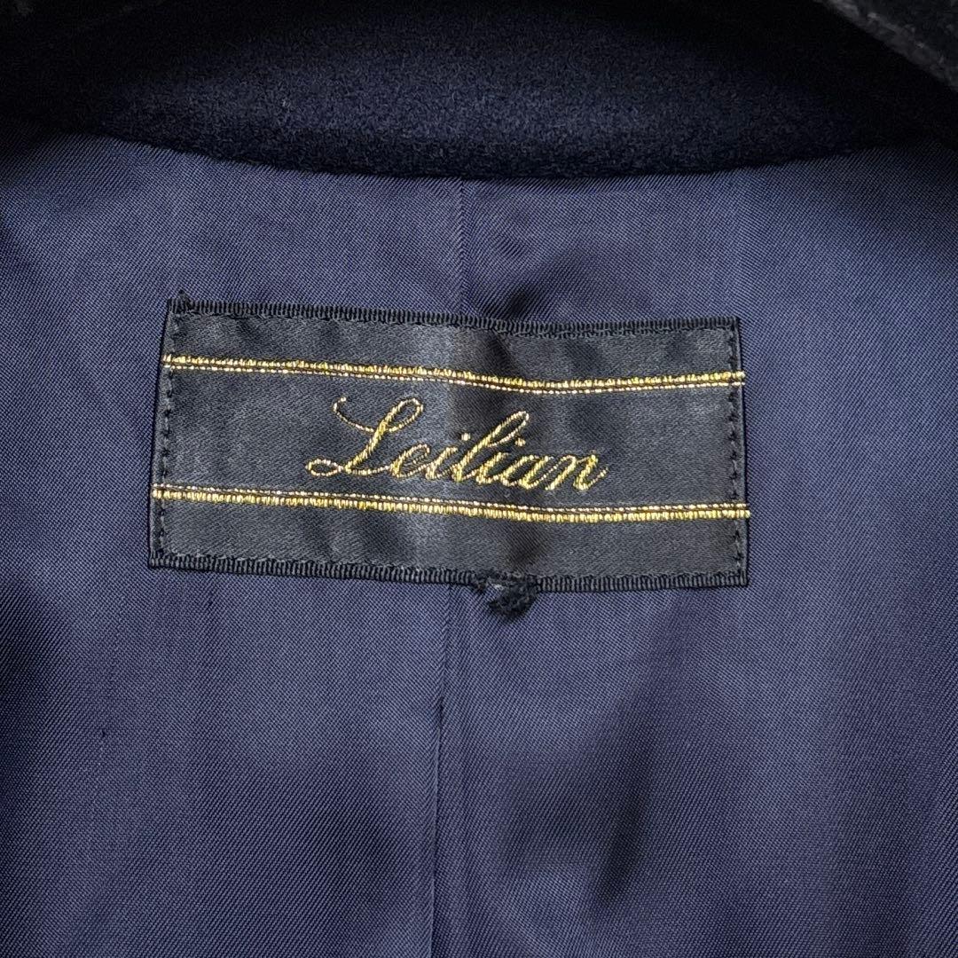 超美品☆未使用級【レリアン】カシミヤ100% 紺　ダブルチェスター　13 XL