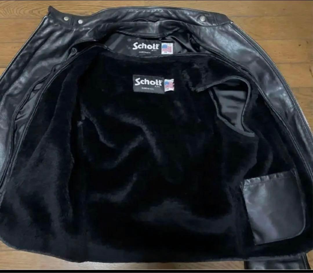 美品‼️新型schott641 36インチ　シングルライダース　インナーボア付