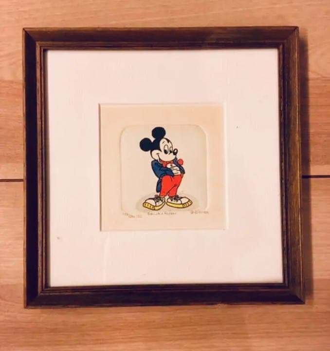 お値下げ　ディズニー ミッキー エッチング版画 限定版 シリアルno.103