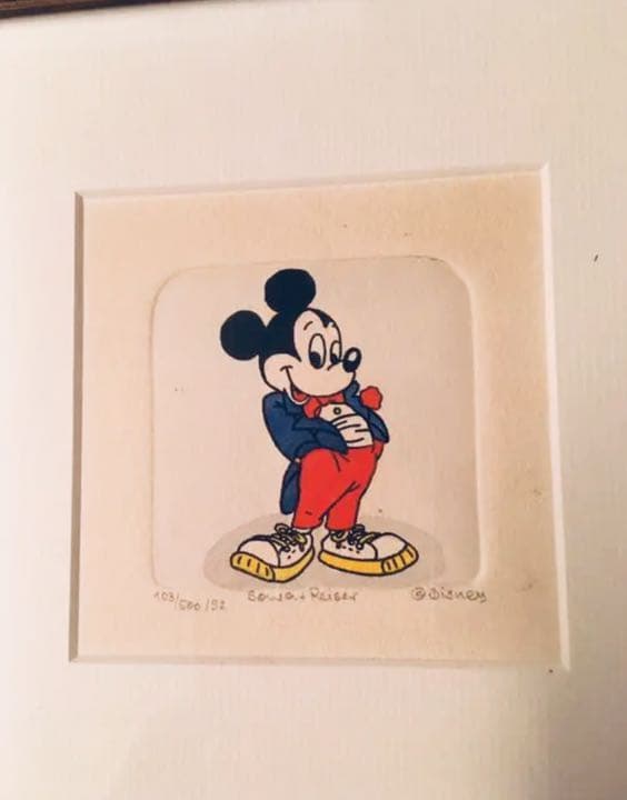 お値下げ　ディズニー ミッキー エッチング版画 限定版 シリアルno.103