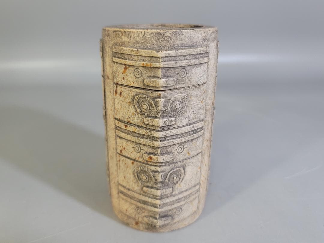 中国 玉石刻 幾何学模様 環 祭飾 DT566