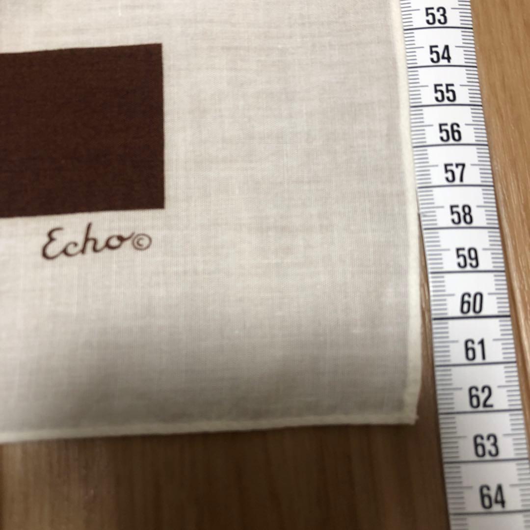 ビンテージ　ECHO バンダナ　スカーフ　チェッカーフラッグ柄　大判