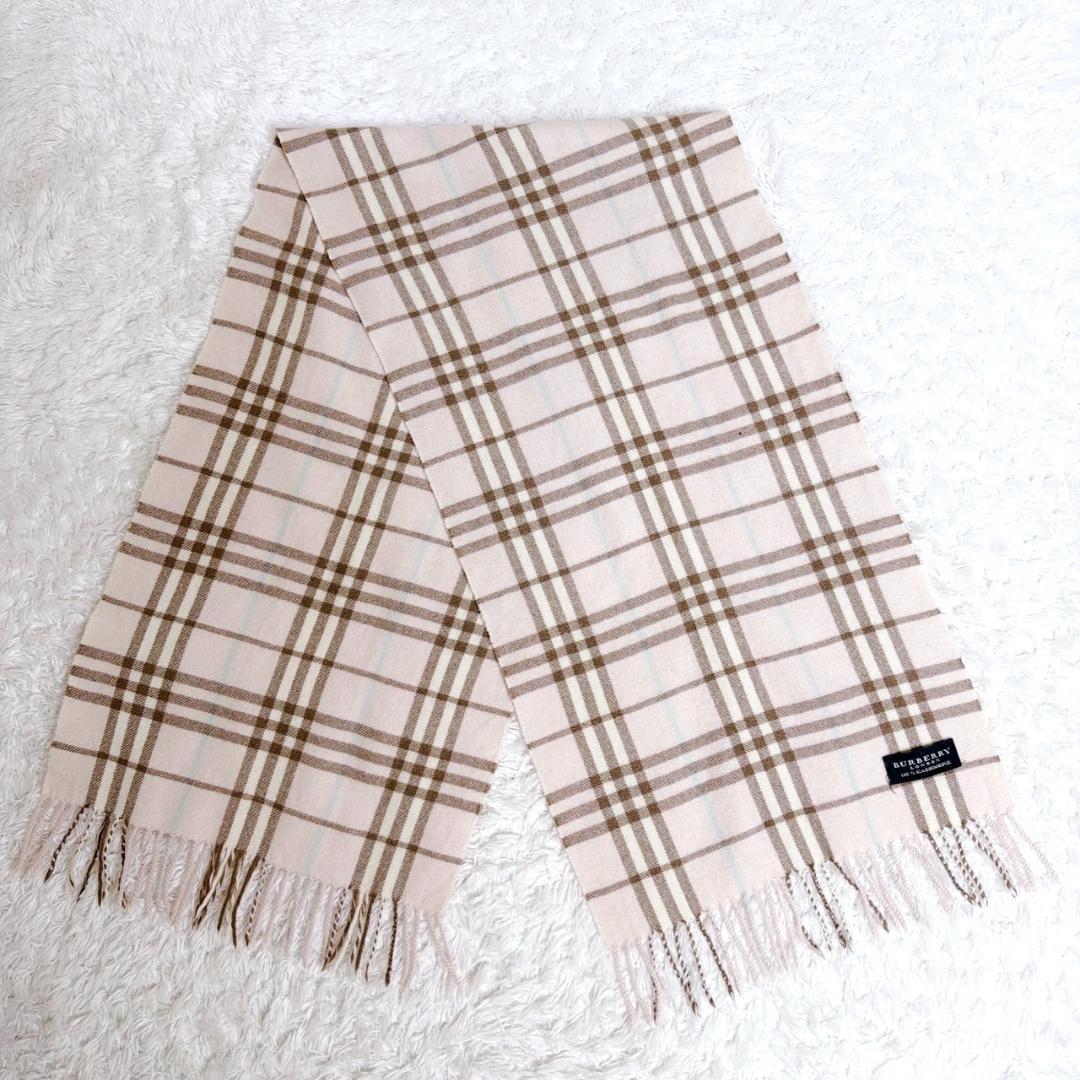 希少✨ Burberry バーバリー マフラー カシミヤ ノバチェック ピンク