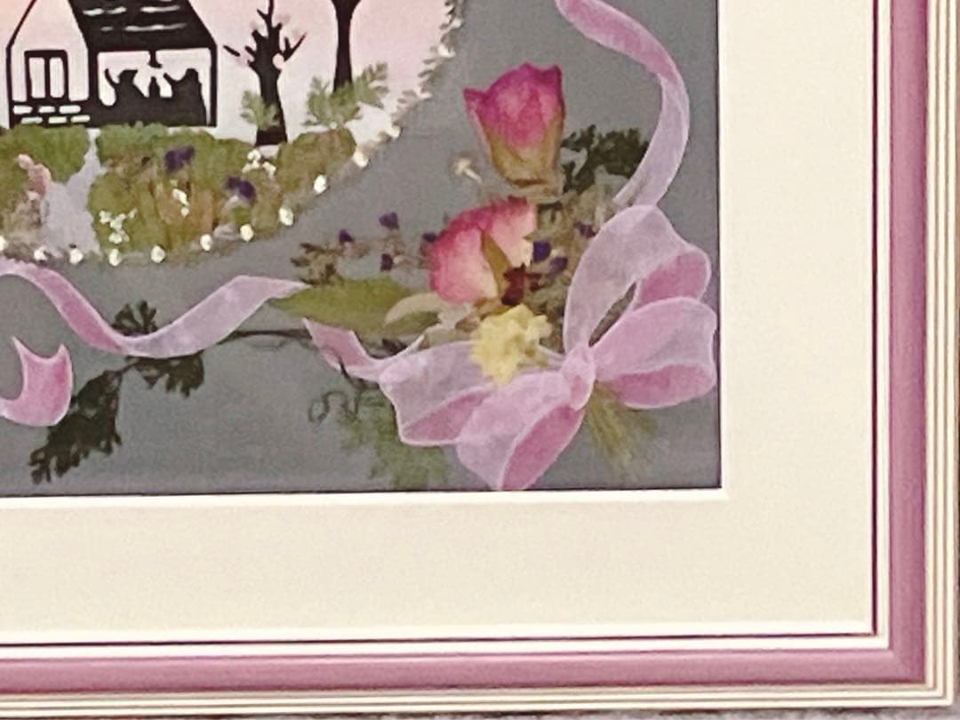 【お値引き価格】押し花アート額　【タテ45cm×ヨコ54cm】