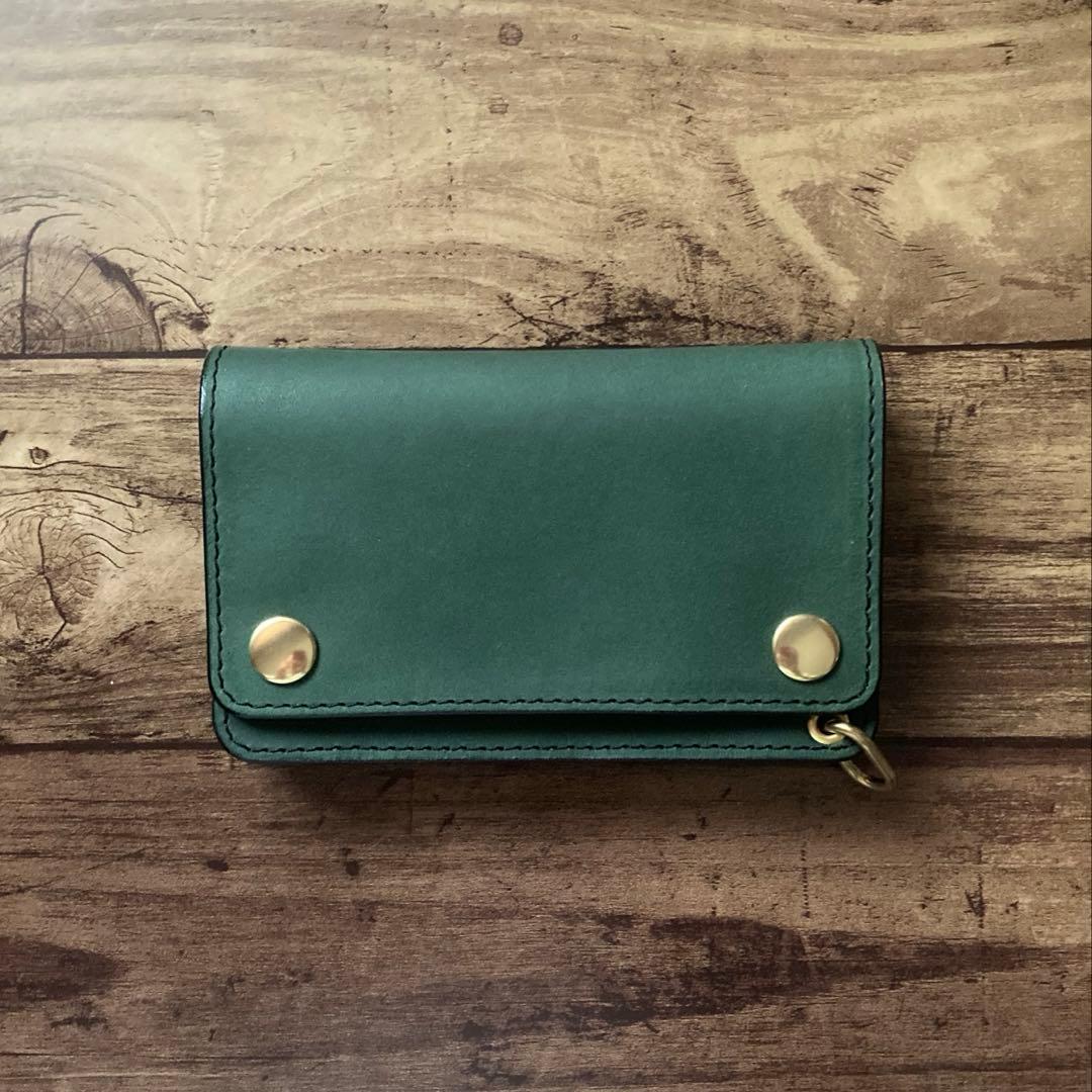 【BMX】ミドルトラッカーウォレット ダークグリーン【お札を折らずに収納】