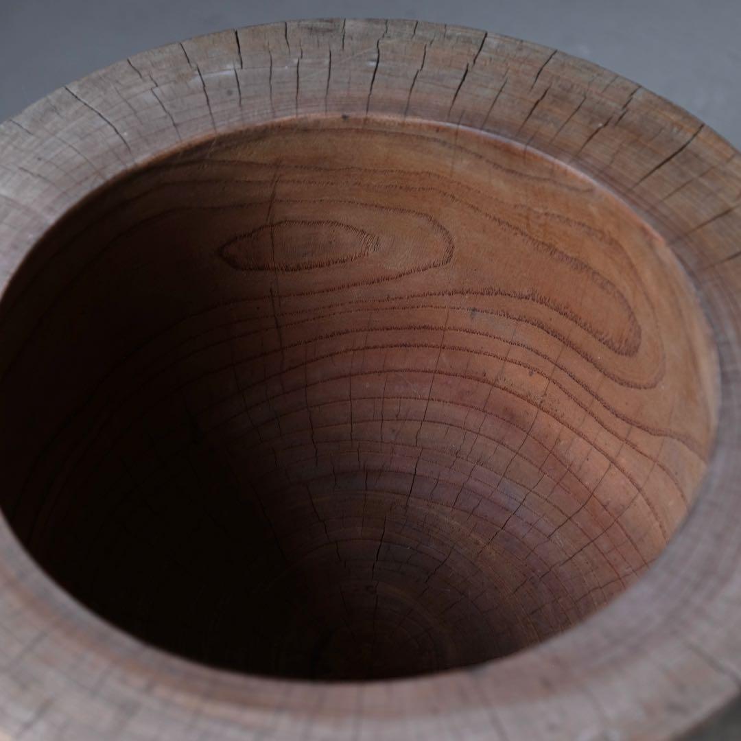 欅材 古い臼　木鉢 木皿 プランター オブジェ 古家具 古道具 アンティーク