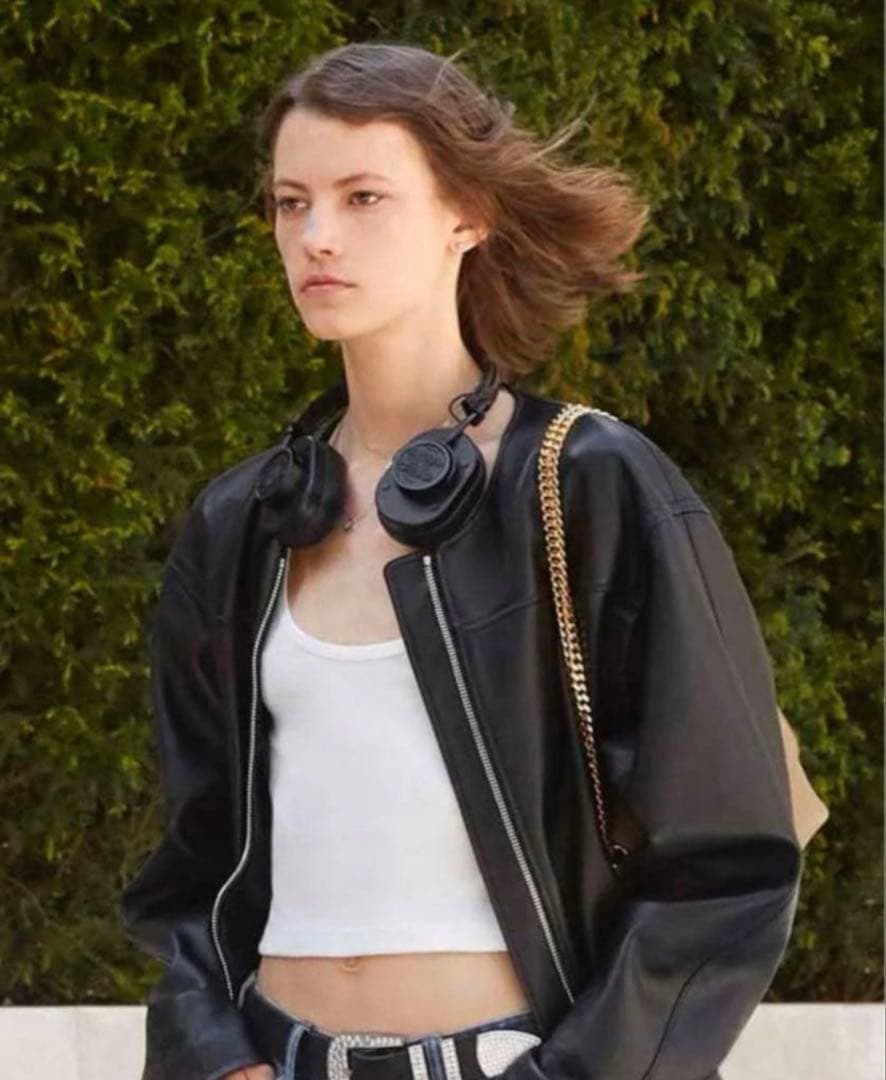 新品未使用ヘッドフォン／スムースカーフスキン＆ラムスキン CELINE刻印入り