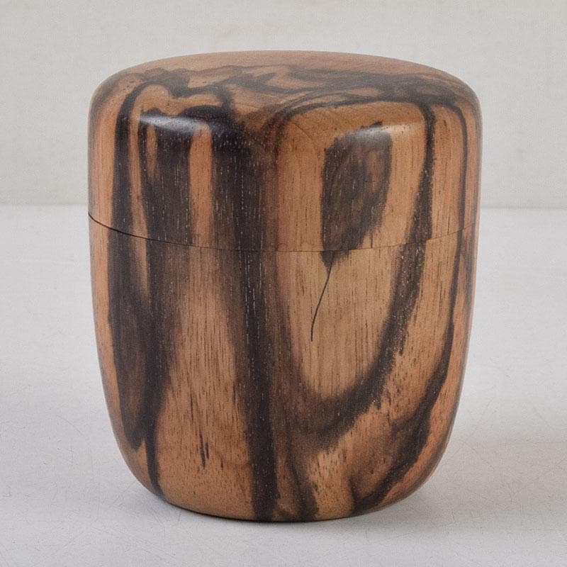 茶道具　天然木　黒柿製　棗　V　9048