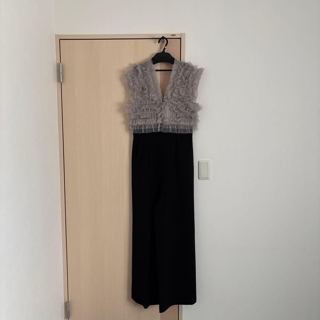 チュールベストオールインワンドレス パンツドレス 2点セット