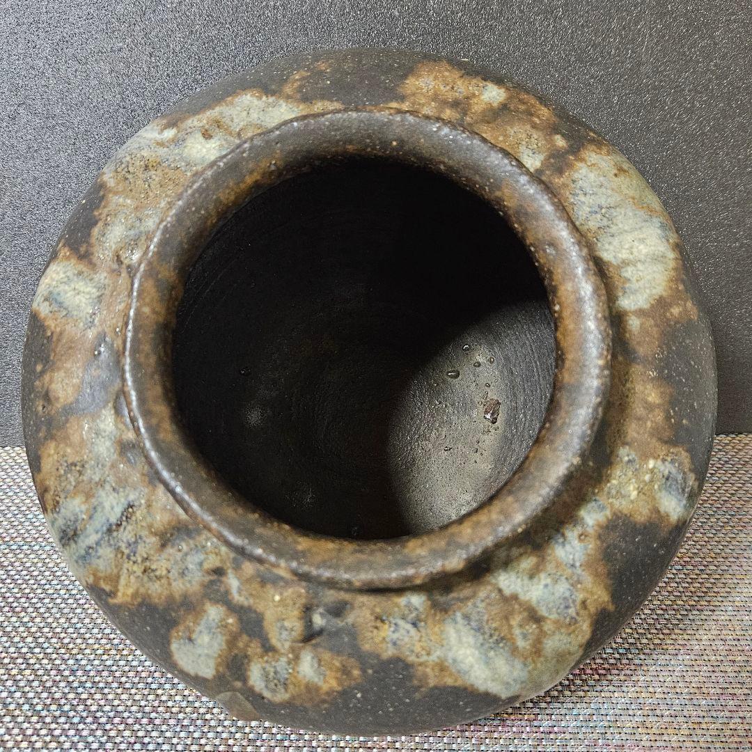 【時代古陶磁器❗】江戸時代後期～明治時代　 窯変　丸壺　花入れ　高17.6cm