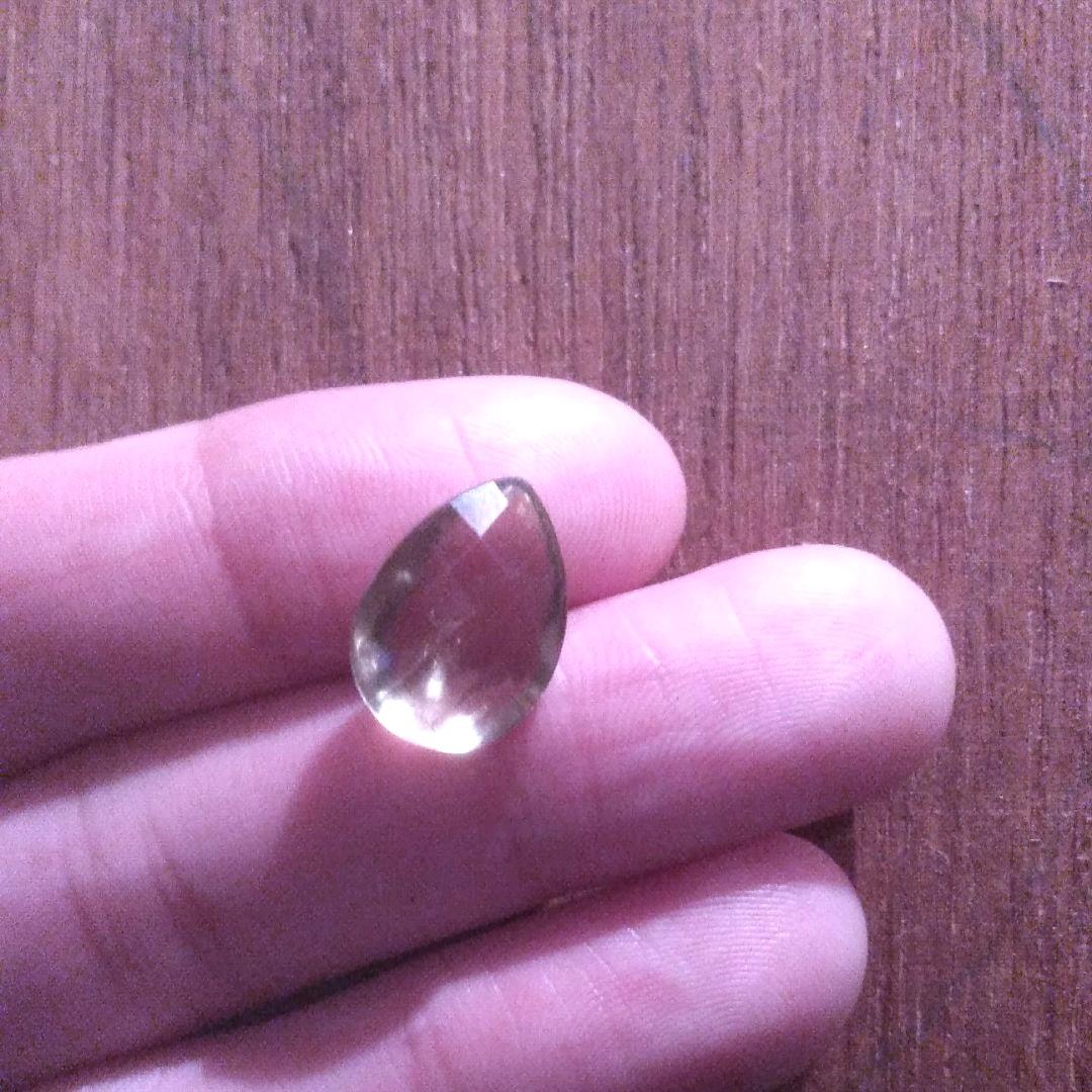 高品質　宝石　レモンクオーツ　カボションルース　ドロップ型