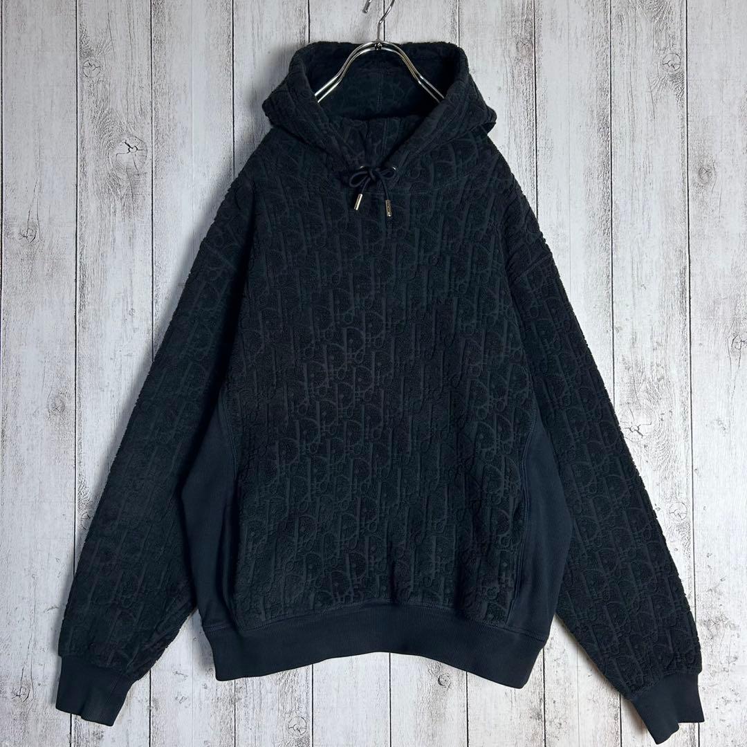 5796【人気総柄デザイン】ディオール‪☆オブリーク柄パーカー パイル地 タオル