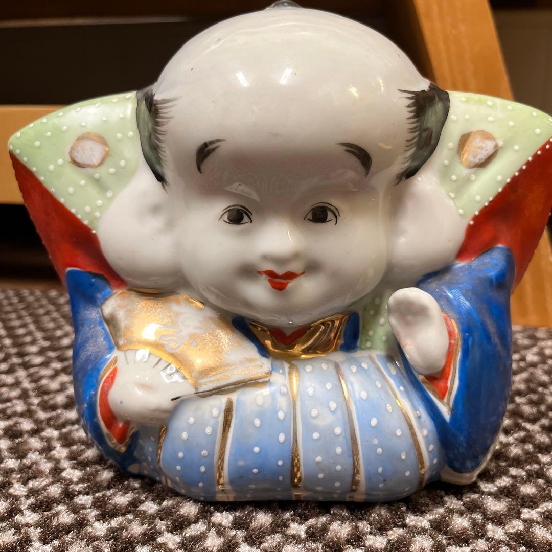 縁起良！大正〜昭和初期頃　開運福助人形　置物　超レトロ