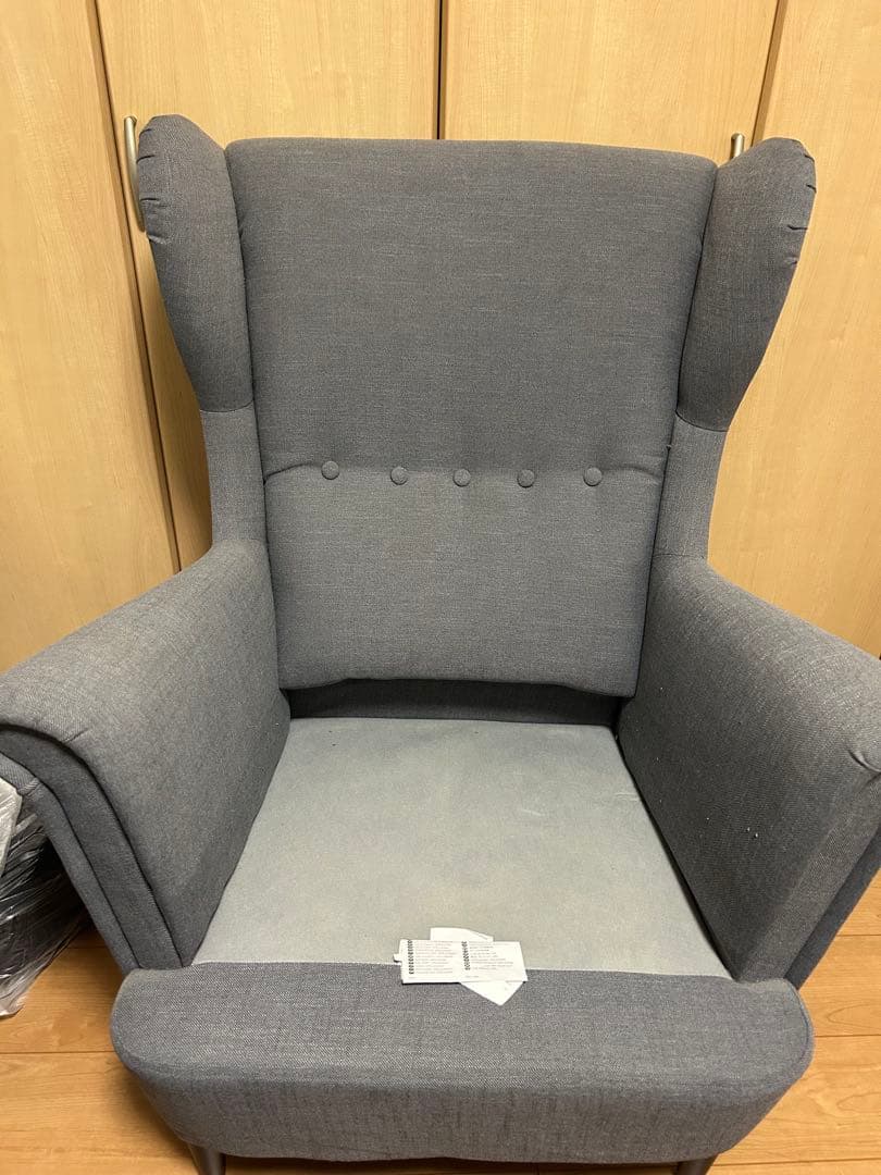 (引き取り限定) IKEA ストランドモン ウイングチェア グレー