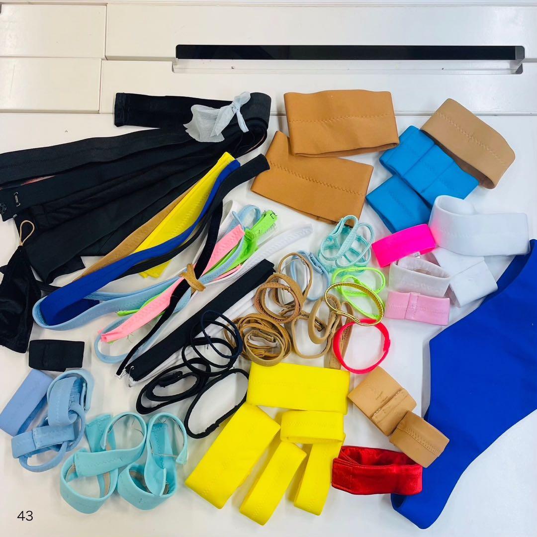 カラフルな手芸リボンとゴムバンドセット