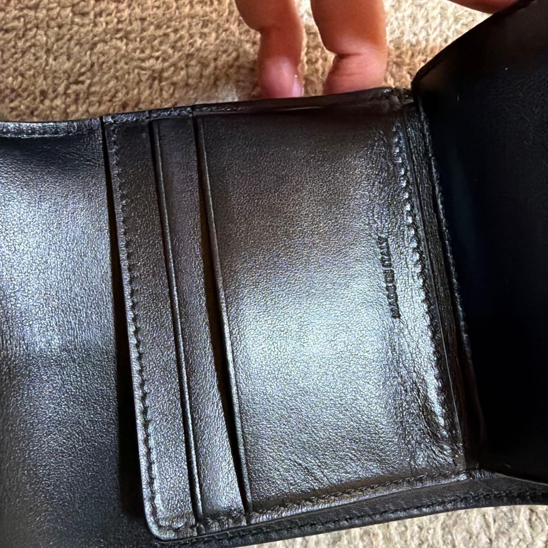 Celine 黒 レザー 三つ折り財布　使用済み