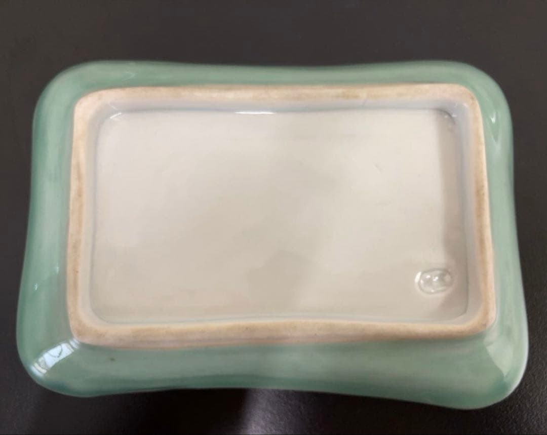 青磁 五陶　陽刻 雲龍　長角皿 5枚セット